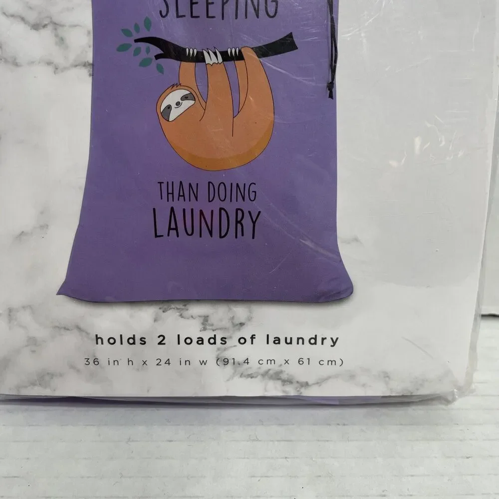 Sloth Purple Laundry Bag Holds 2 Loads College Dorm Teen Bedroom